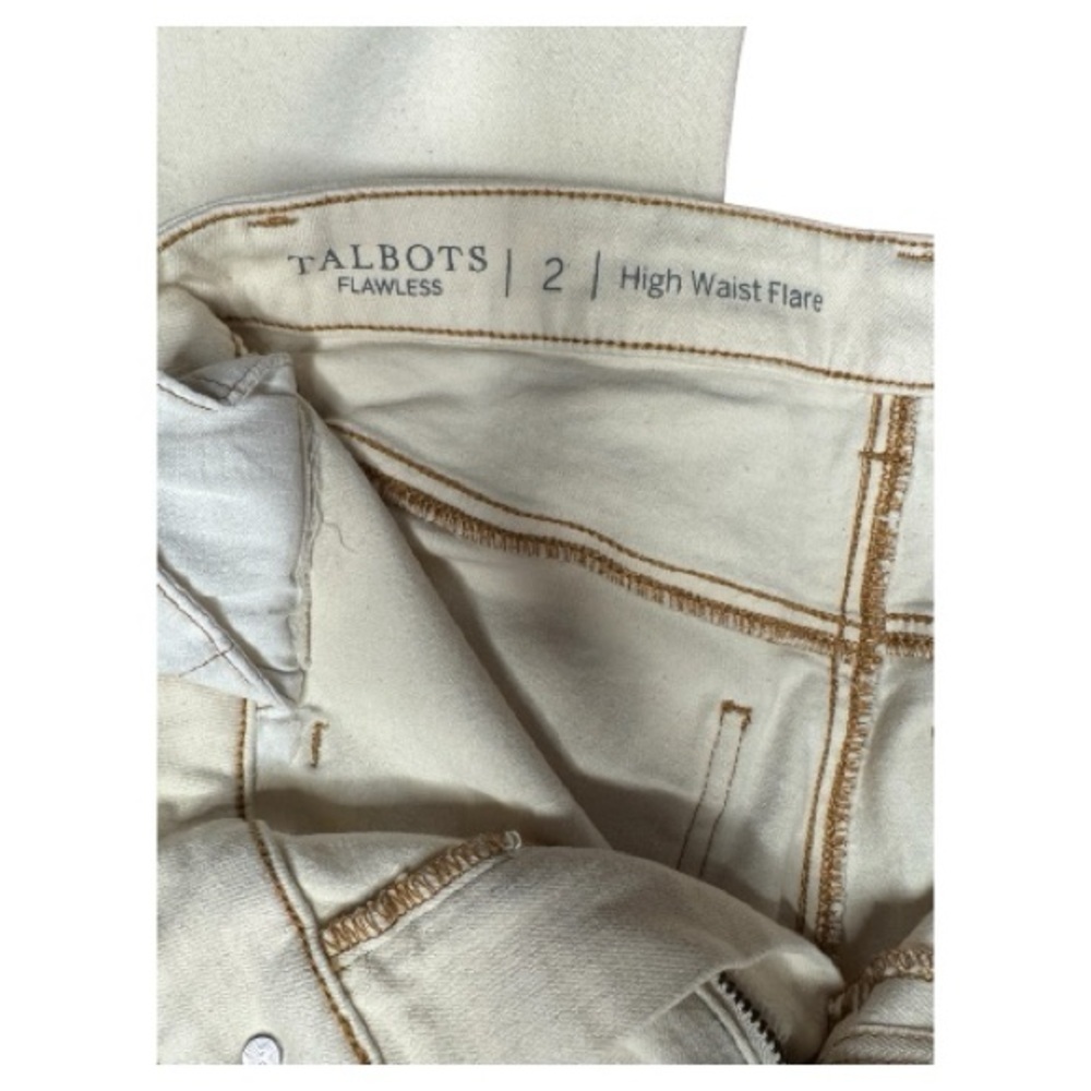 Talbots Cream High Waist Flare Jeans - Picture 5 of 7
